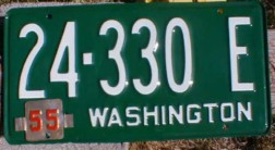 Old washington state license plates